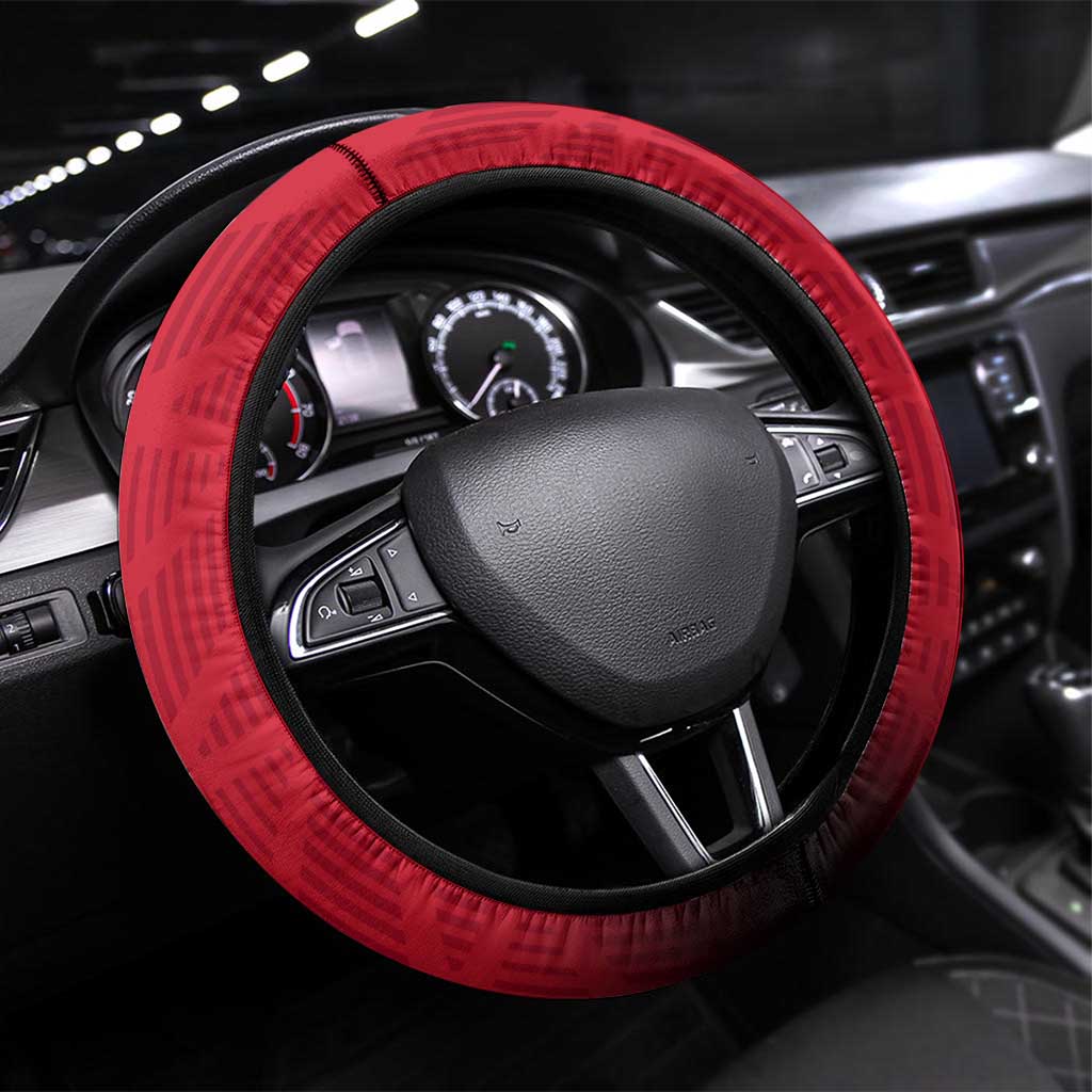 Egypt Flag Emblem Steering Wheel Cover Red Black Bold Spirit - African Pride