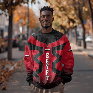 Egypt Flag Emblem Sweatshirt Red Black Bold Spirit - African Pride