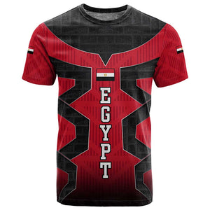 Egypt Flag Emblem T shirt Red Black Bold Spirit - African Pride