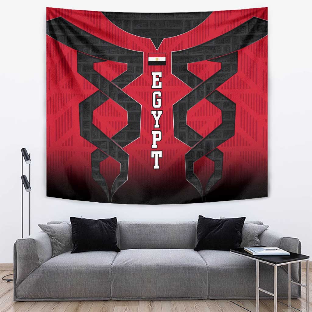 Egypt Flag Emblem Tapestry Red Black Bold Spirit - African Pride