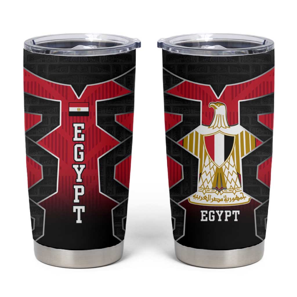 Egypt Flag Emblem Tumbler Cup Red Black Bold Spirit - African Pride