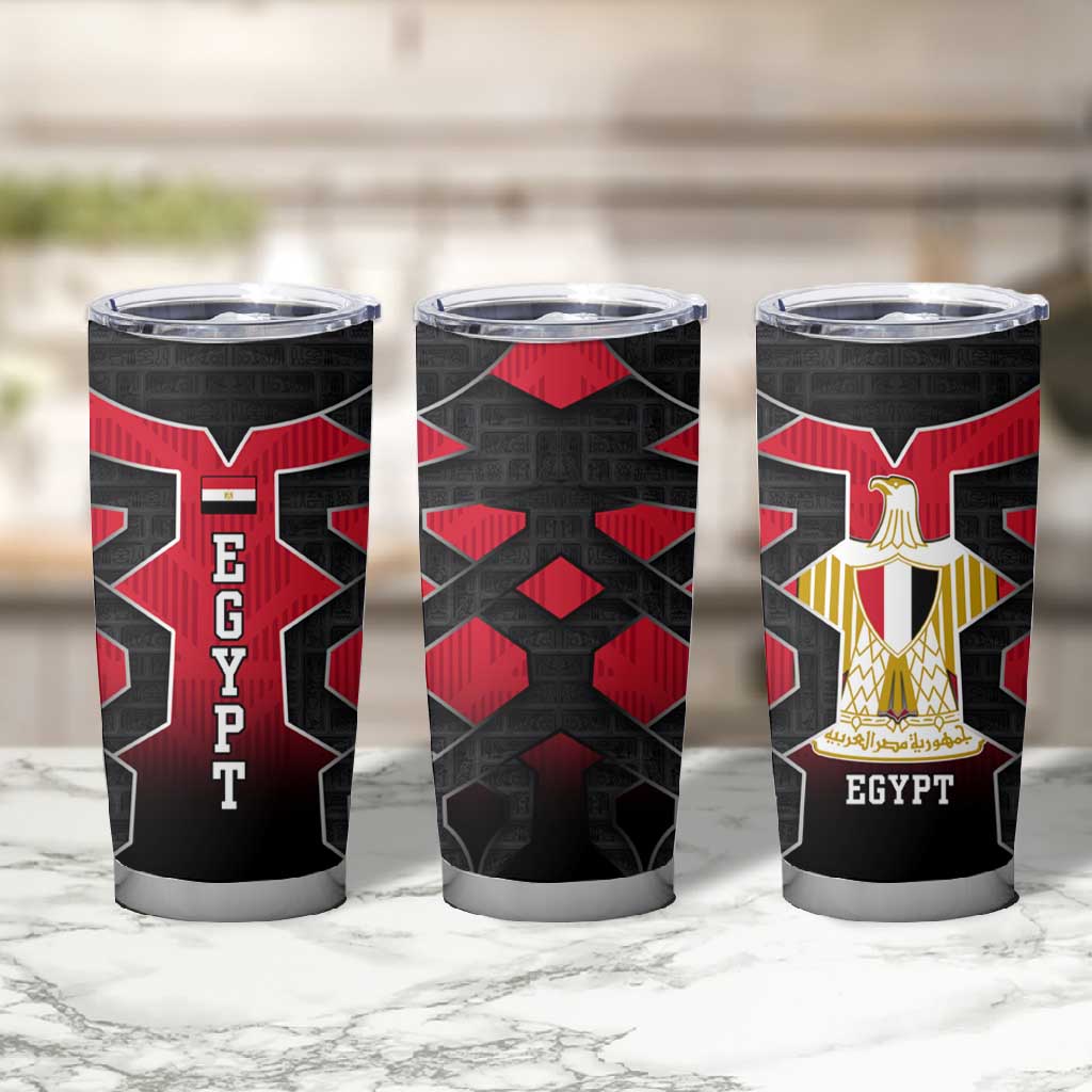 Egypt Flag Emblem Tumbler Cup Red Black Bold Spirit - African Pride