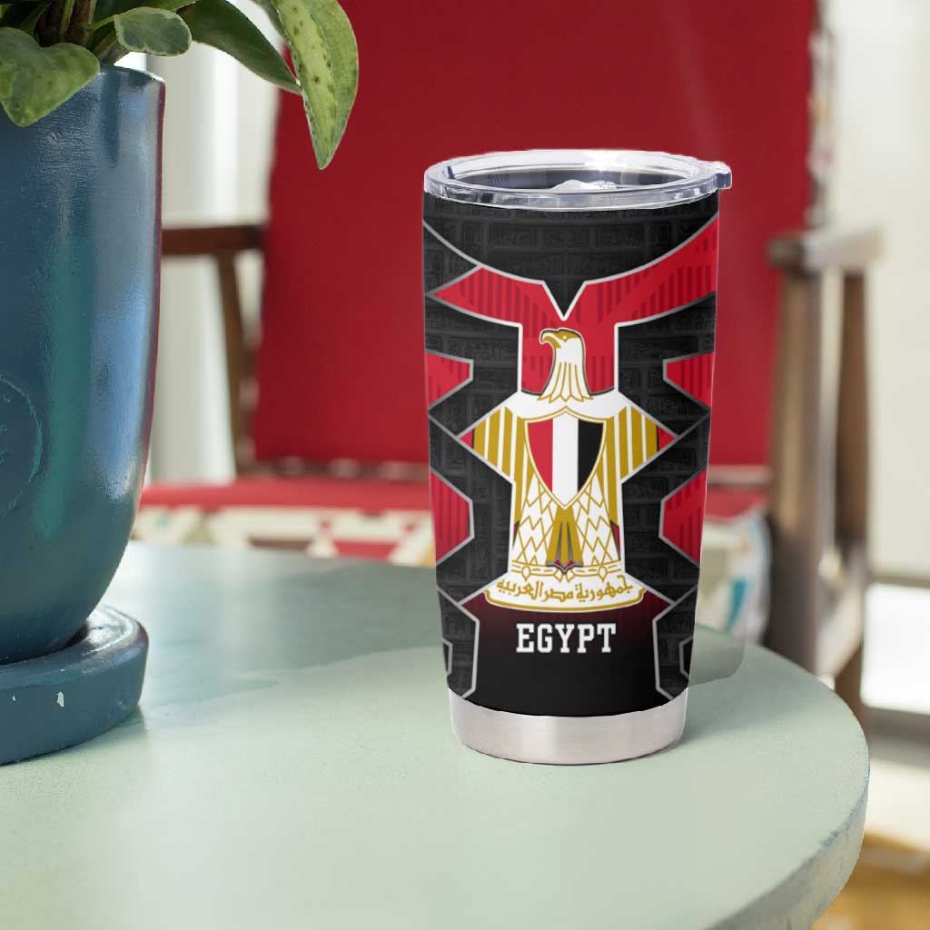 Egypt Flag Emblem Tumbler Cup Red Black Bold Spirit - African Pride