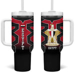 Egypt Flag Emblem Tumbler With Handle Red Black Bold Spirit - African Pride