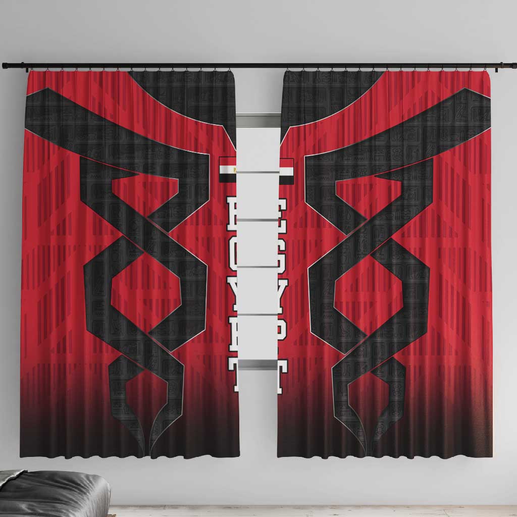 Egypt Flag Emblem Window Curtain Red Black Bold Spirit - African Pride