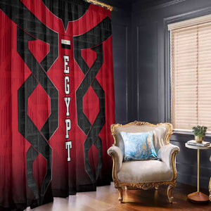 Egypt Flag Emblem Window Curtain Red Black Bold Spirit - African Pride