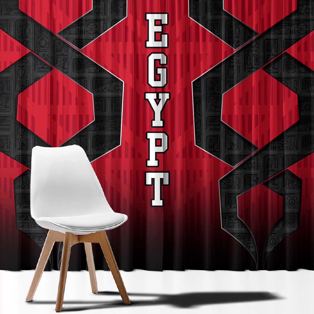 Egypt Flag Emblem Window Curtain Red Black Bold Spirit - African Pride