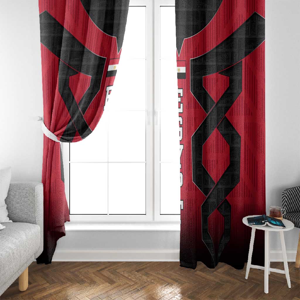Egypt Flag Emblem Window Curtain Red Black Bold Spirit - African Pride