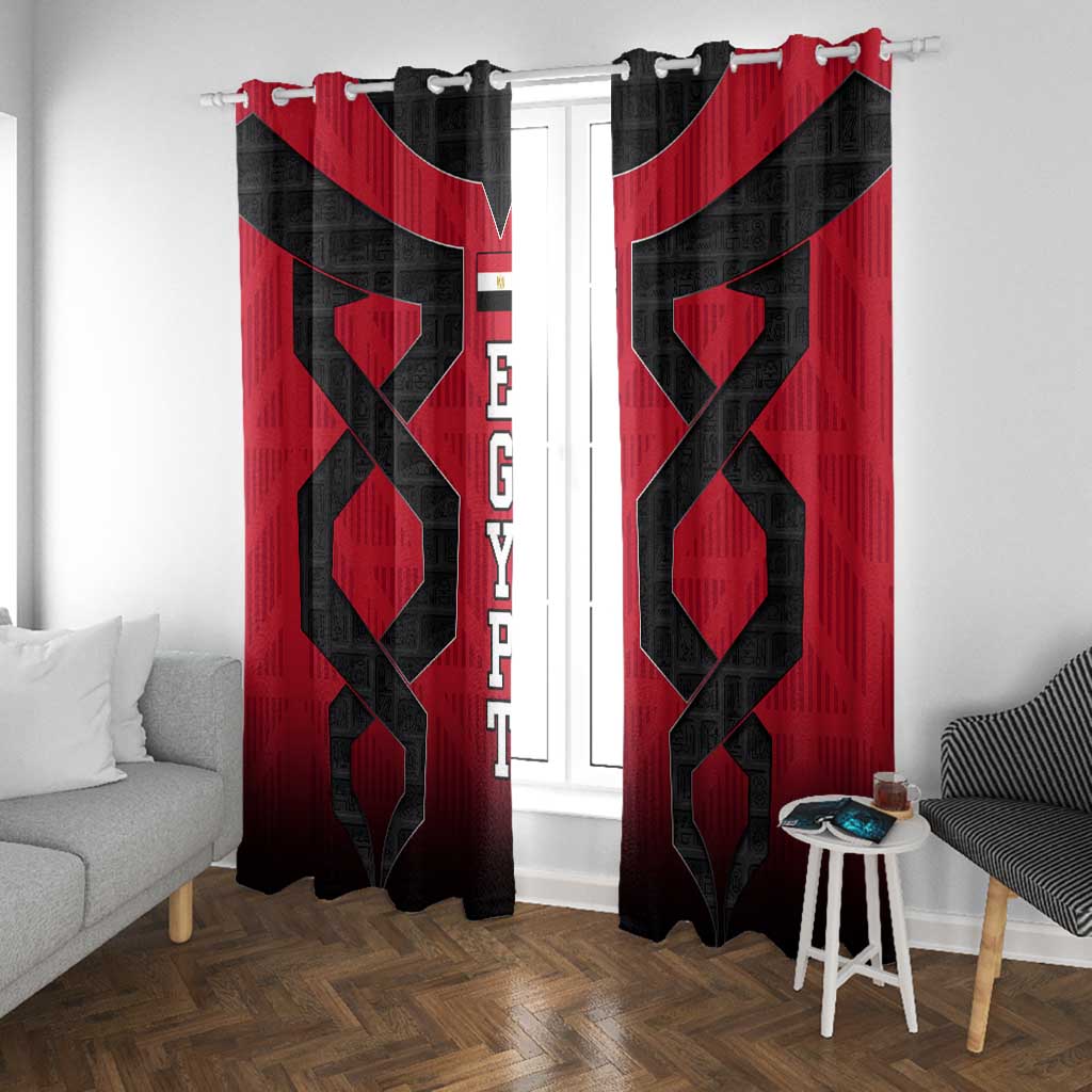 Egypt Flag Emblem Window Curtain Red Black Bold Spirit - African Pride