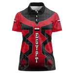 Egypt Flag Emblem Women Polo Shirt Red Black Bold Spirit - African Pride