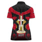 Egypt Flag Emblem Women Polo Shirt Red Black Bold Spirit - African Pride