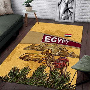 Egyptian Pyramids and Anubis Area Rug Camel Caravan Desert - African Pride