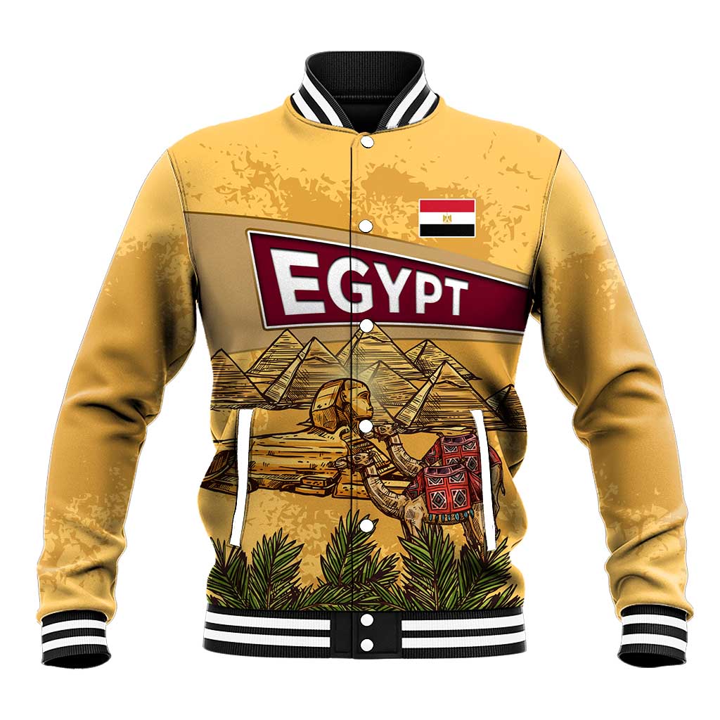 Egyptian Pyramids and Anubis Baseball Jacket Camel Caravan Desert - African Pride