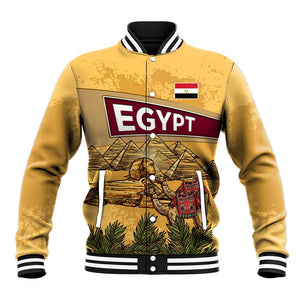 Egyptian Pyramids and Anubis Baseball Jacket Camel Caravan Desert - African Pride