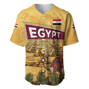 Egyptian Pyramids and Anubis Baseball Jersey Camel Caravan Desert - African Pride