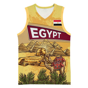 Egyptian Pyramids and Anubis Basketball Jersey Camel Caravan Desert - African Pride