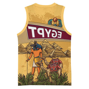Egyptian Pyramids and Anubis Basketball Jersey Camel Caravan Desert - African Pride