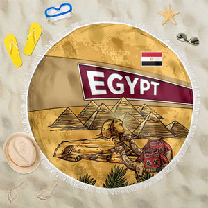 Egyptian Pyramids and Anubis Beach Blanket Camel Caravan Desert - African Pride