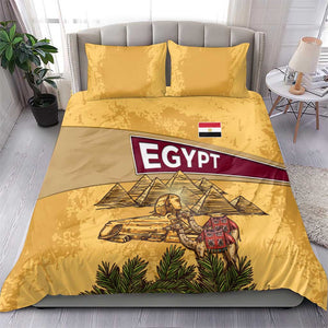 Egyptian Pyramids and Anubis Bedding Set Camel Caravan Desert - African Pride
