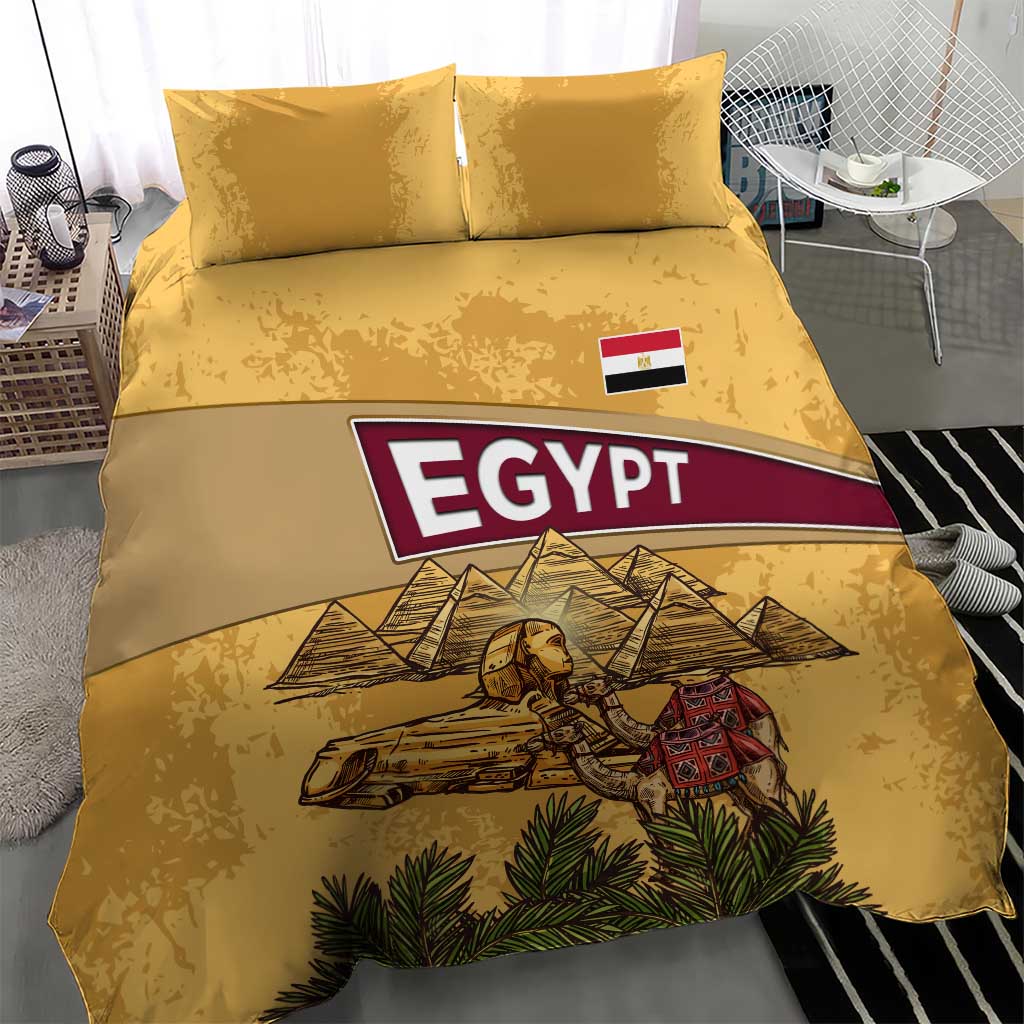 Egyptian Pyramids and Anubis Bedding Set Camel Caravan Desert - African Pride
