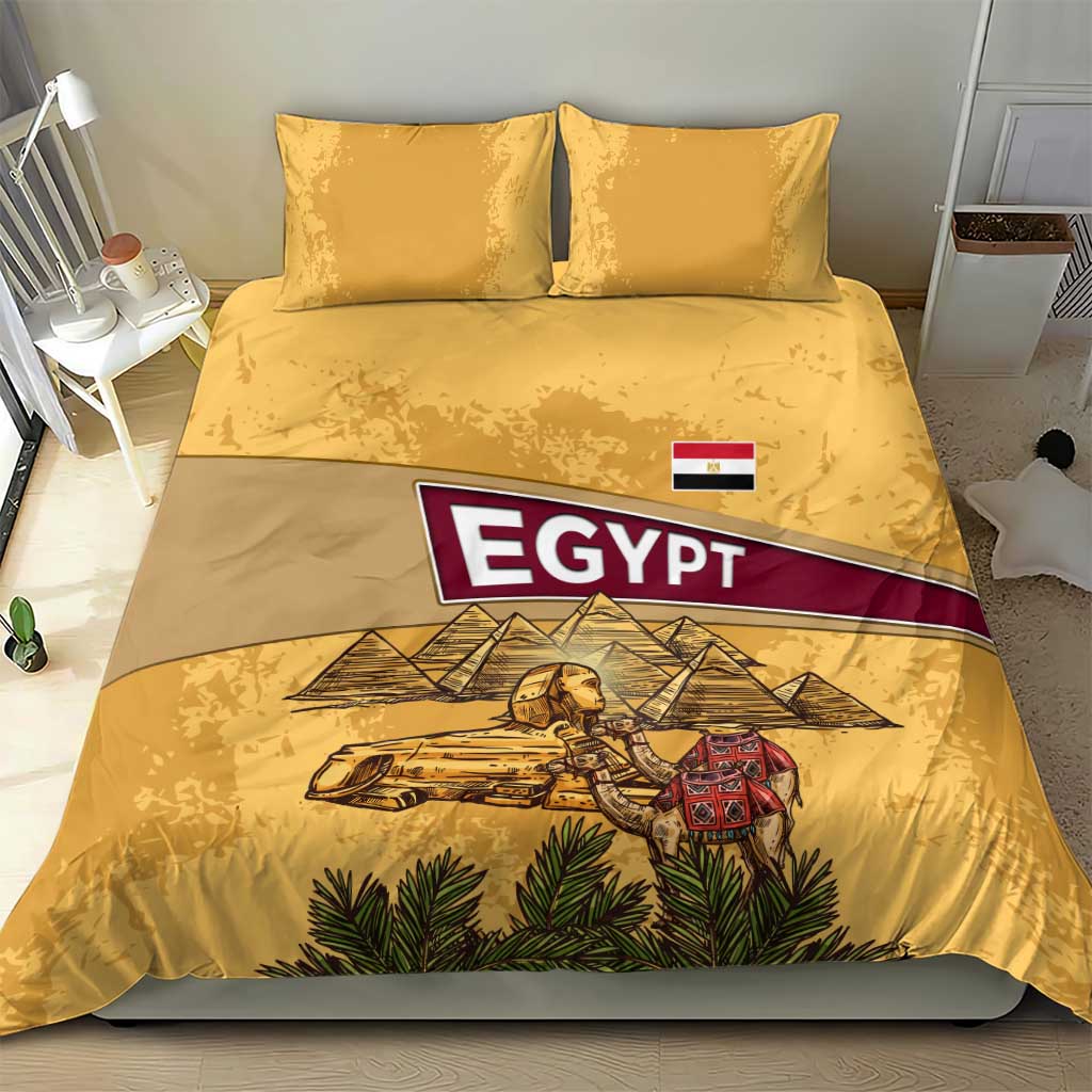 Egyptian Pyramids and Anubis Bedding Set Camel Caravan Desert - African Pride