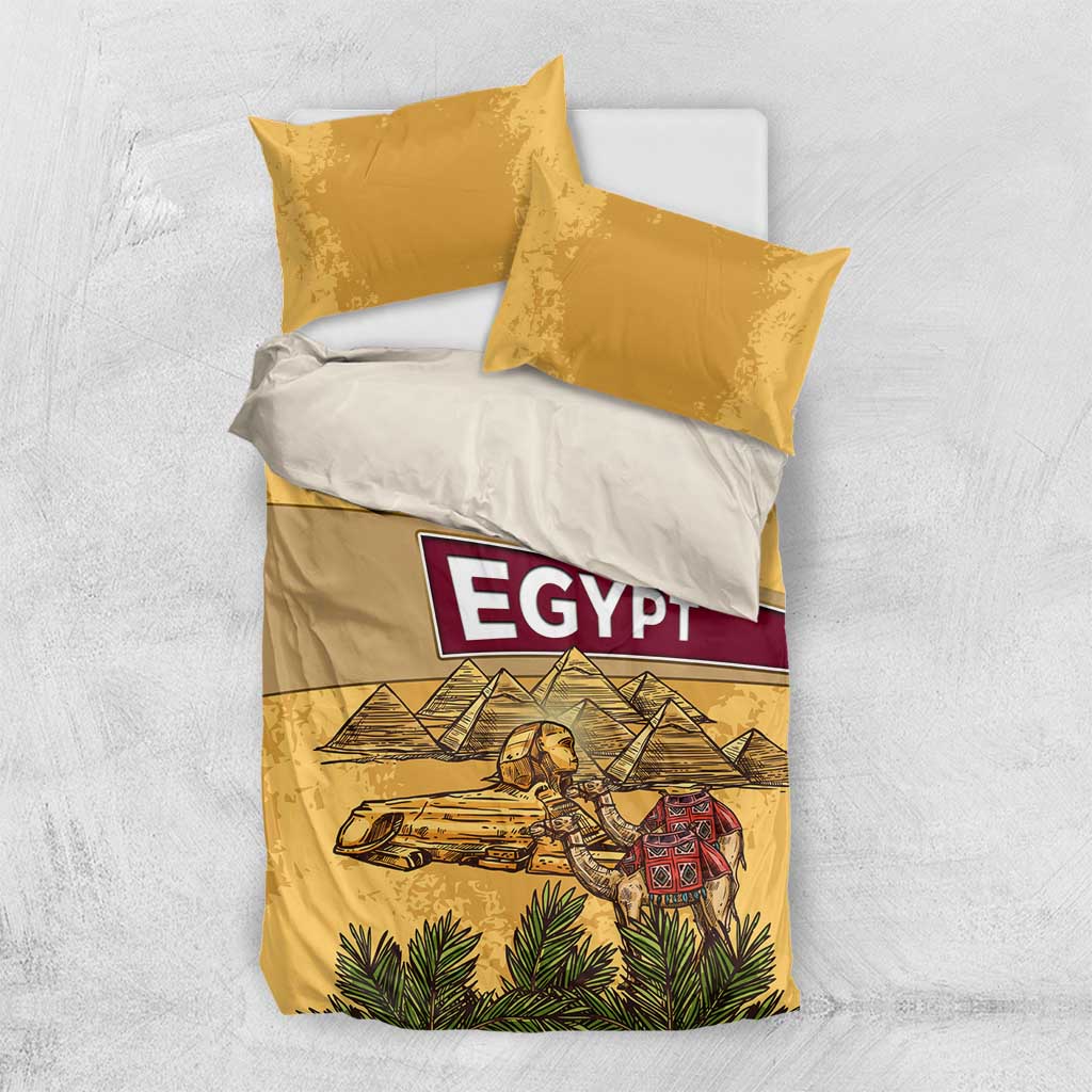 Egyptian Pyramids and Anubis Bedding Set Camel Caravan Desert - African Pride