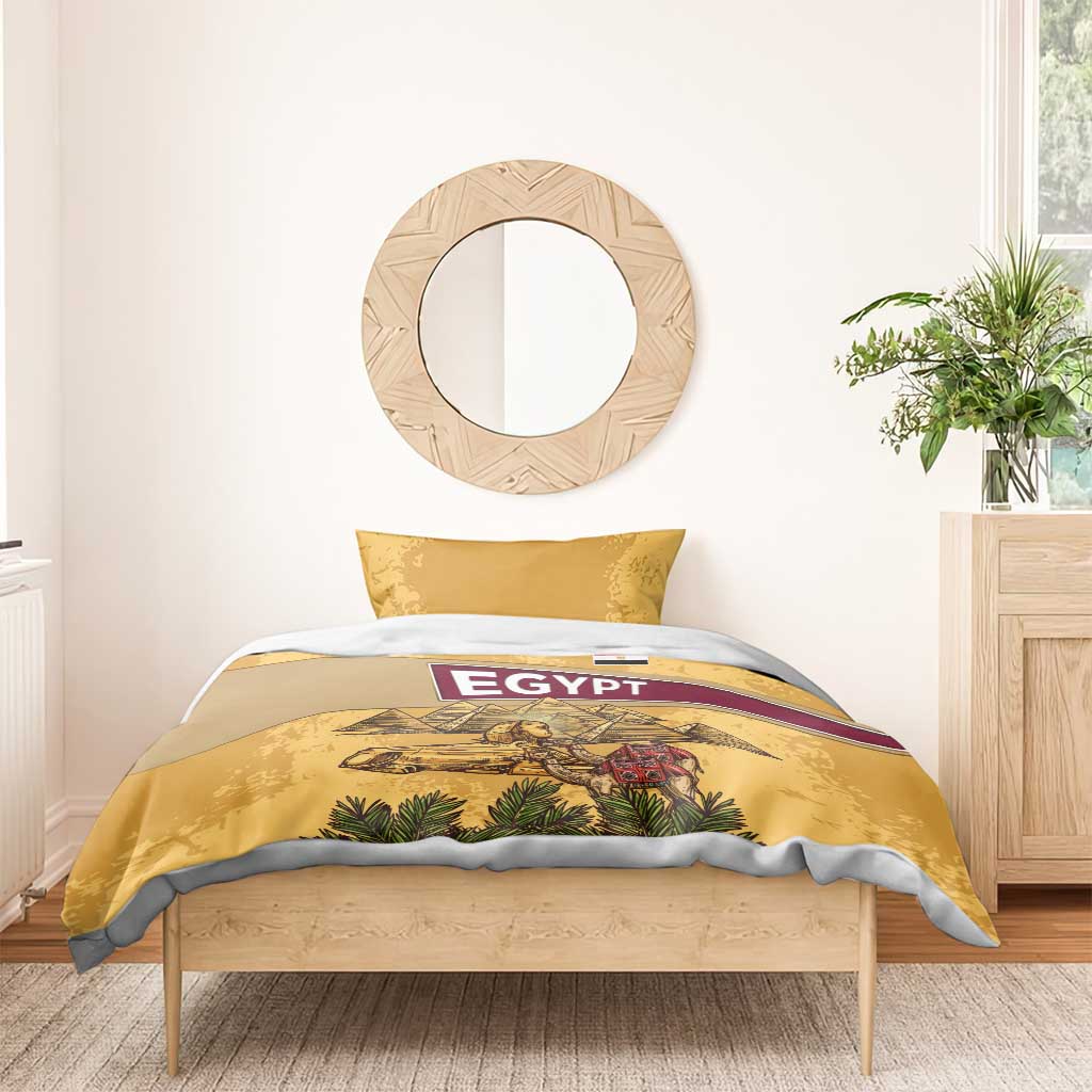 Egyptian Pyramids and Anubis Bedding Set Camel Caravan Desert - African Pride