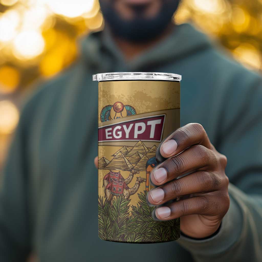 Egyptian Pyramids and Anubis 4 in 1 Can Cooler Tumbler Camel Caravan Desert - African Pride