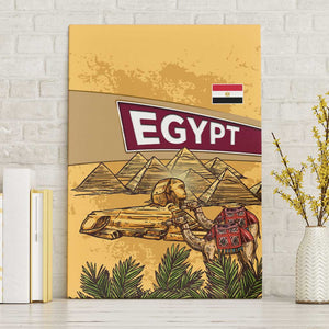 Egyptian Pyramids and Anubis Canvas Wall Art Camel Caravan Desert - African Pride