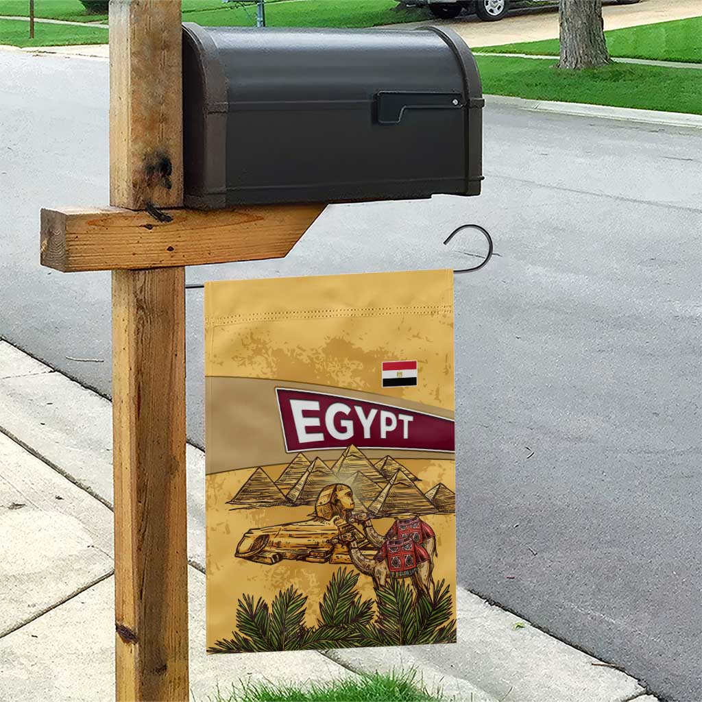 Egyptian Pyramids and Anubis Garden Flag Camel Caravan Desert - African Pride