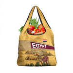 Egyptian Pyramids and Anubis Grocery Bag Camel Caravan Desert - African Pride