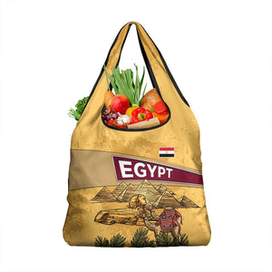Egyptian Pyramids and Anubis Grocery Bag Camel Caravan Desert - African Pride