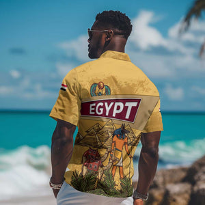 Egyptian Pyramids and Anubis Hawaiian Shirt Camel Caravan Desert - African Pride