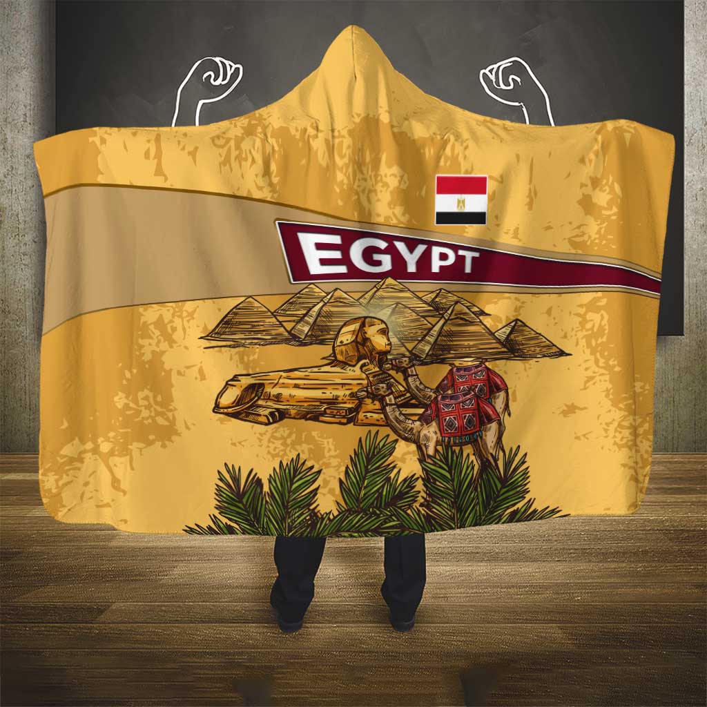 Egyptian Pyramids and Anubis Hooded Blanket Camel Caravan Desert - African Pride