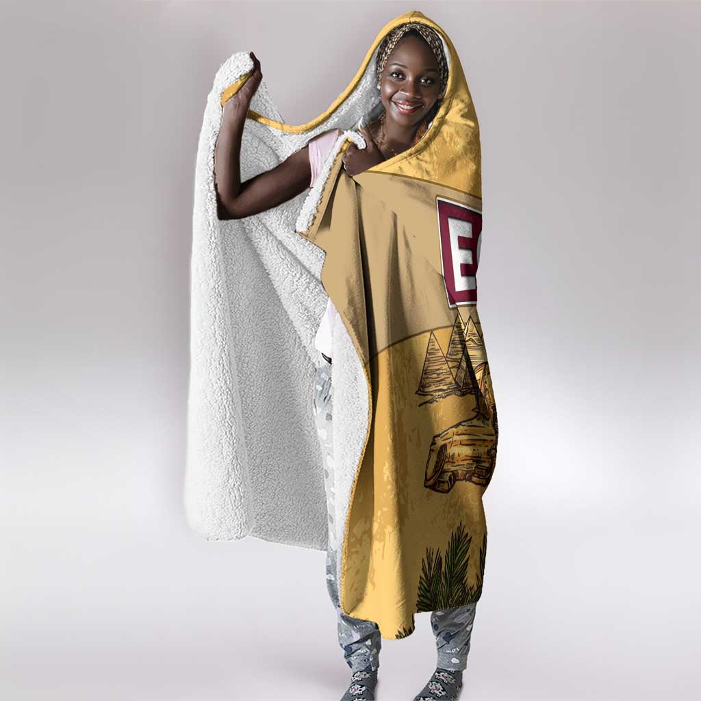 Egyptian Pyramids and Anubis Hooded Blanket Camel Caravan Desert - African Pride