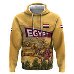 Egyptian Pyramids and Anubis Hoodie Camel Caravan Desert - African Pride