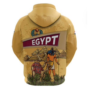 Egyptian Pyramids and Anubis Hoodie Camel Caravan Desert - African Pride