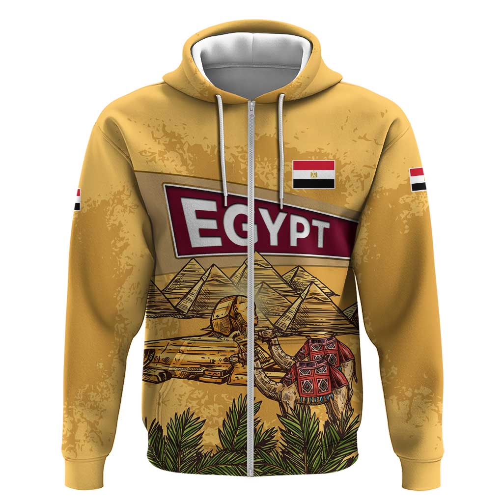 Egyptian Pyramids and Anubis Hoodie Camel Caravan Desert - African Pride