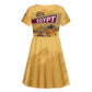 Egyptian Pyramids and Anubis Kid Short Sleeve Dress Camel Caravan Desert - African Pride