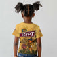 Egyptian Pyramids and Anubis Kid T shirt Camel Caravan Desert - African Pride