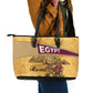 Egyptian Pyramids and Anubis Leather Tote Bag Camel Caravan Desert - African Pride