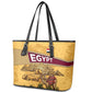 Egyptian Pyramids and Anubis Leather Tote Bag Camel Caravan Desert - African Pride