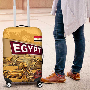 Egyptian Pyramids and Anubis Luggage Cover Camel Caravan Desert - African Pride