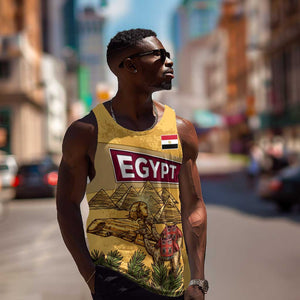 Egyptian Pyramids and Anubis Men Tank Top Camel Caravan Desert - African Pride