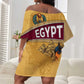 Egyptian Pyramids and Anubis Off Shoulder Short Dress Camel Caravan Desert - African Pride