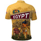 Egyptian Pyramids and Anubis Polo Shirt Camel Caravan Desert - African Pride