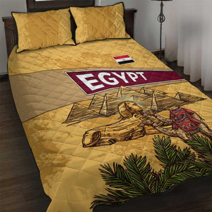 Egyptian Pyramids and Anubis Quilt Bed Set Camel Caravan Desert - African Pride