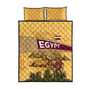 Egyptian Pyramids and Anubis Quilt Bed Set Camel Caravan Desert - African Pride
