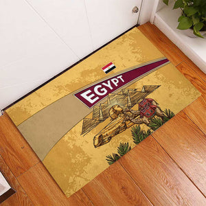 Egyptian Pyramids and Anubis Rubber Doormat Camel Caravan Desert - African Pride