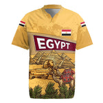 Egyptian Pyramids and Anubis Rugby Jersey Camel Caravan Desert - African Pride